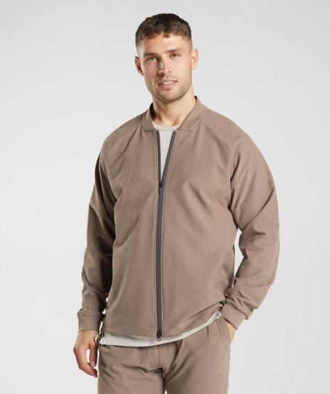 Men's Gymshark Studio Jackets Light Brown | CA 75A08N